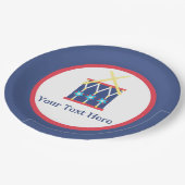 Patriotische Trommelplatte Pappteller (Schrägansicht)