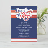 Patriotische Typografie 4. Juli Party Einladung (Stehend Vorderseite)