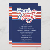 Patriotische Typografie 4. Juli Party Einladung (Vorne/Hinten)