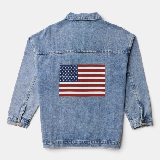 Patriotische U.S. Flagge Women's Denim Jacket Jeansjacke (Rückseite)