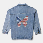 Patriotische U.S. Flagge Women's Denim Jacket Jeansjacke (Rückseite)