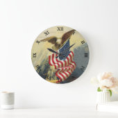 Patriotische Uhr - Adler und Flagge (Zuhause)