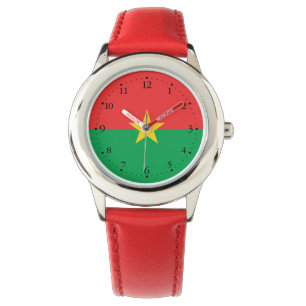 Patriotische Uhr mit Flagge von Burkina Faso