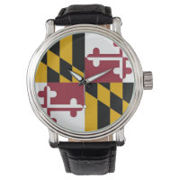 Patriotische Uhr mit Flagge von Maryland