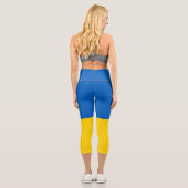 Patriotische Ukraine-Flagge Capri Leggings (Rückseite)