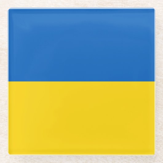 Patriotische Ukraine-Flagge Glasuntersetzer (Vorderseite)
