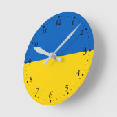 Patriotische Ukraine-Flagge Runde Wanduhr (Winkel)