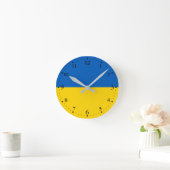 Patriotische Ukraine-Flagge Runde Wanduhr (Zuhause)