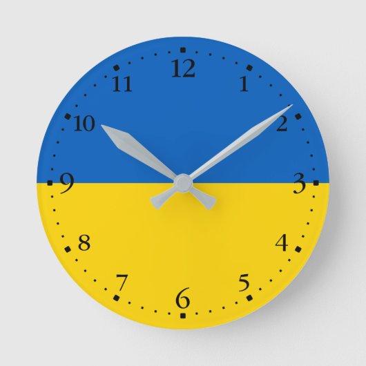 Patriotische Ukraine-Flagge Runde Wanduhr (Vorderseite)