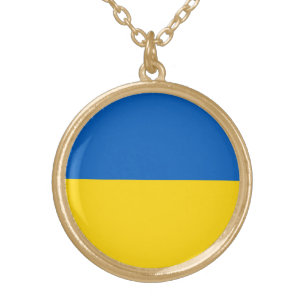 Patriotische Ukraine-Flagge Vergoldete Kette