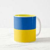 Patriotische Ukraine-Flagge Zweifarbige Tasse (VorderseiteRechts)