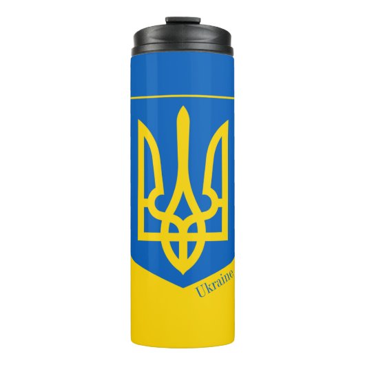 Patriotische Ukraine-Tasse, ukrainische Flaggenmod Thermosbecher (Vorderseite)