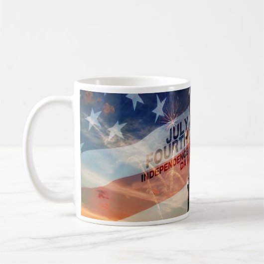 Patriotische Unabhängigkeitstag Dame Freiheit USA  Kaffeetasse (Links)