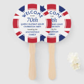 Patriotische UNION JACK 70. Queens Platinum Jubile Fächer (Vorne und Hinten)