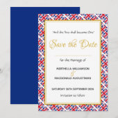 Patriotische UNION JACK Christlich Hochzeit Save The Date (Vorne/Hinten)