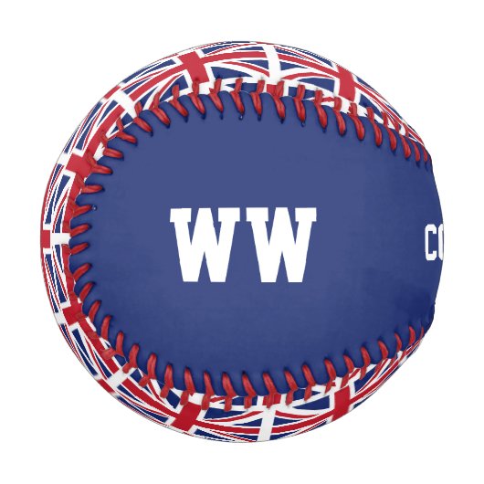 Patriotische UNION JACK Custom Scripting UK FLAG Baseball (Vorderseite Links)