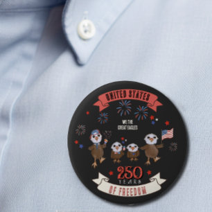 Patriotische US 250 Jahre Liberty Eagle Familie Button