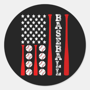 Patriotische US-amerikanische Baseball-Flagge - Vi Runder Aufkleber