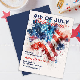 Patriotische US Flagge 4. Juli Feier Einladung