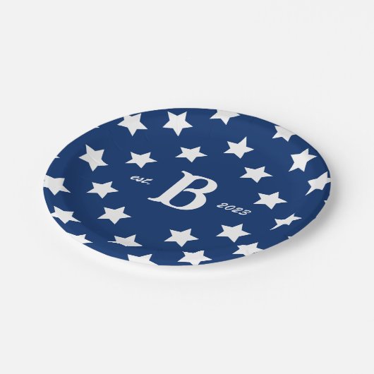 Patriotische US Flagge 4. Juli Party Pappteller (Schrägansicht)