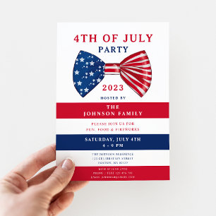 Patriotische US Flagge am 4. Juli Einladung