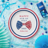 Patriotische US Flagge am 4. Juli Pappteller (Party)