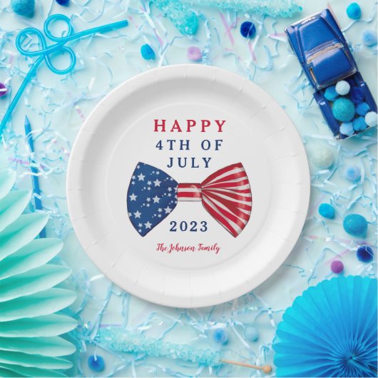 Patriotische US Flagge am 4. Juli Pappteller (Party)