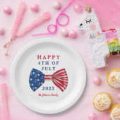 Patriotische US Flagge am 4. Juli Pappteller (Party)