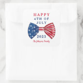 Patriotische US Flagge am 4. Juli Quadratischer Aufkleber (Tasche)