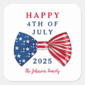 Patriotische US Flagge am 4. Juli Quadratischer Aufkleber (Vorderseite)