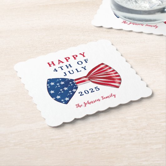 Patriotische US Flagge am 4. Juli Untersetzer (angewinkelt)