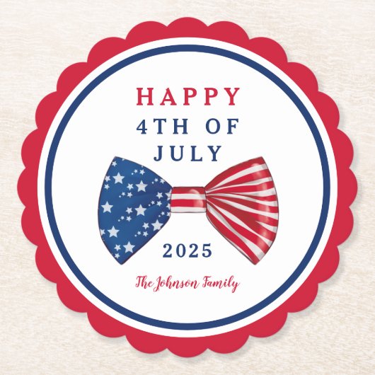 Patriotische US Flagge am 4. Juli Untersetzer (Vorderseite)