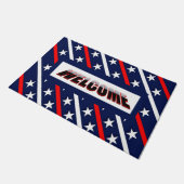 Patriotische US Flagge Amerika-Flagge Fußmatte (Schrägansicht)