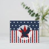 Patriotische US Flagge Bald Eagle American Postkarte (Stehend Vorderseite)