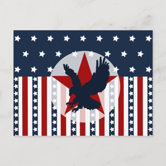 Patriotische US Flagge Bald Eagle American Postkarte (Vorderseite)