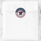 Patriotische US Flagge Bald Eagle American Runder Aufkleber (Tasche)