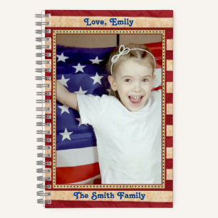Patriotische US Flagge Benutzerdefiniertes Foto Notizblock