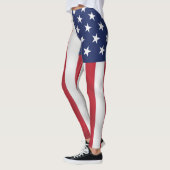 Patriotische US Flagge Blauer weißer Urlaub Leggings (Links)