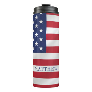 Patriotische US Flagge Blue White USA Flag Thermosbecher