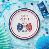 Patriotische US Flagge Bow 4. Juli Pappteller (Party)