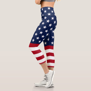 Patriotische US Flagge Capri Leggings