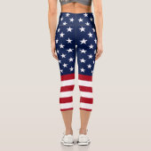 Patriotische US Flagge Capri Leggings (Rückseite)