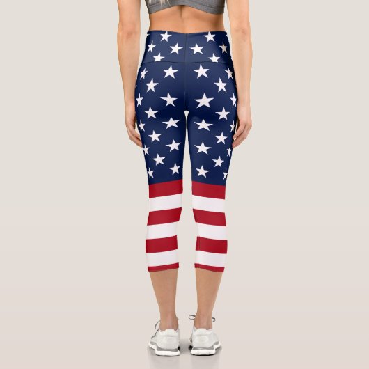Patriotische US Flagge Capri Leggings (Rückseite)