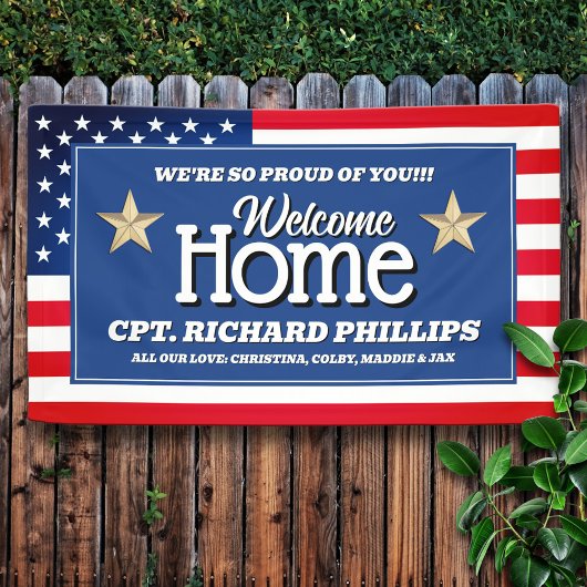 Patriotische US-Flagge Custom Military Welcome Zuh Banner