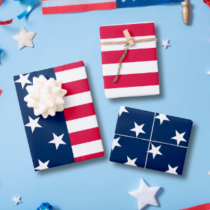Patriotische US Flagge der USA Geschenkpapier Set