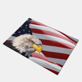 Patriotische US Flagge des American Eagle Fußmatte (Schrägansicht)