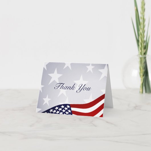 Patriotische US Flagge Faltkarte Dankeskarte (Vorderseite)