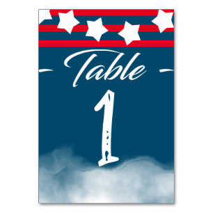 Patriotische US Flagge für den 4. Juli Tischnummer