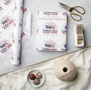 Patriotische US Flagge glücklicher Arbeitstag Geschenkpapier