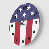 Patriotische US Flagge Große Wanduhr (Winkel)